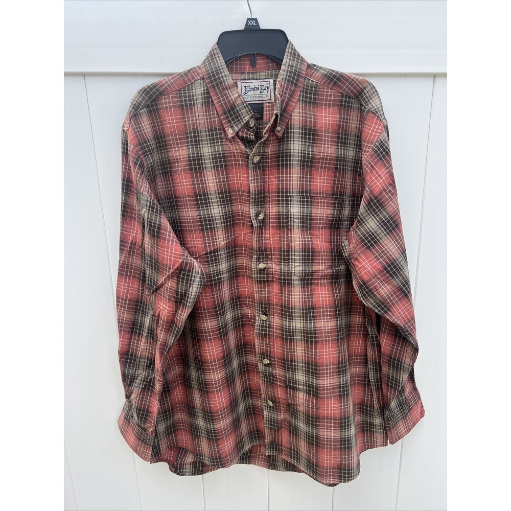 Bimini Bay Outfitters Mens Large Long Sleeve Button Up Plaid Multicolor